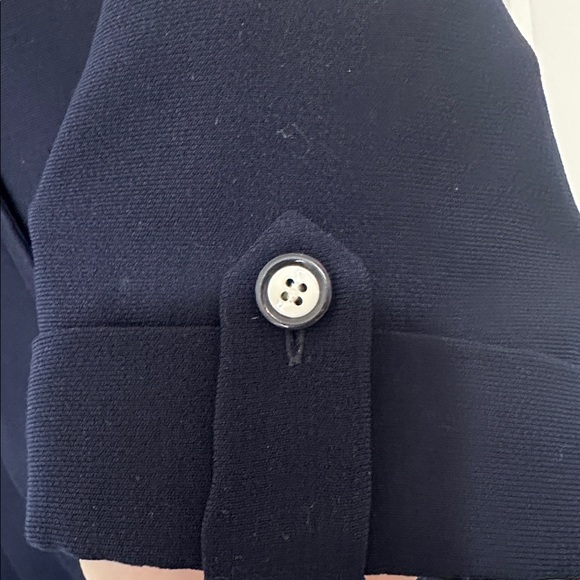 Y2K Navy:Dark Blue Button-Down Shirt with White Trim Size 8 - Picture 5 of 7